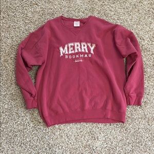 Merry Bookmas Embroidered Crew